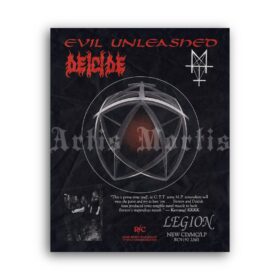 Printable Deicide - Legion 1992 album poster, death metal print - vintage print poster