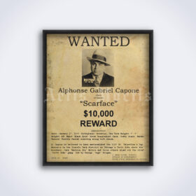 Printable Al Capone Scarface vintage Wanted poster - vintage print poster