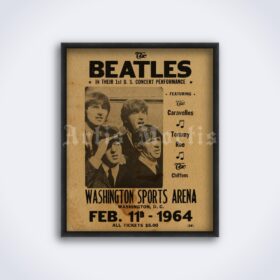 Printable The Beatles - the first US concert vintage 1964 flyer poster - vintage print poster