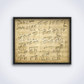 Printable Ludwig van Beethoven Moonlight Sonata original handwritten score - vintage print poster