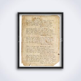 Printable The Raven Edgar Allan Poe poem handwriting manuscript page - vintage print poster