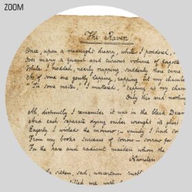 Printable The Raven Edgar Allan Poe poem handwriting manuscript page - vintage print poster