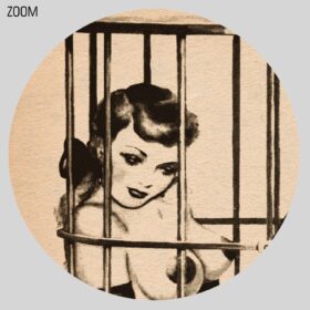 Printable Pretty Polly - girl in a cage, John Willie fetish illustration - vintage print poster