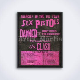 Printable Sex Pistols - Anarchy in the UK tour - vintage punk rock poster - vintage print poster