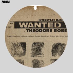 Printable Ted Bundy Wanted by FBI fingerprints poster - vintage print poster