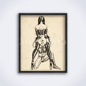 Printable Femdom, female domination art by Bill Ward - vintage print poster