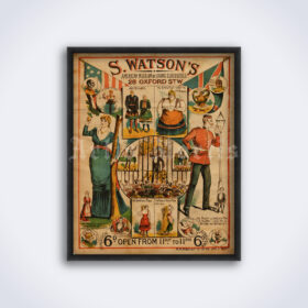 Printable Watson's Living Curiosities Museum freak show poster - vintage print poster