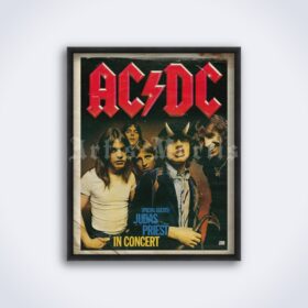 Printable AC/DC - 1979 vintage hard rock, heavy metal concert poster - vintage print poster