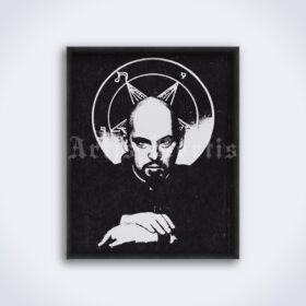 Printable Anton Zhandor LaVey satanist portrait photo poster - vintage print poster