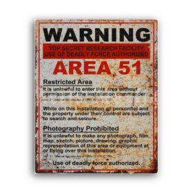 Printable Area 51 sign, UFO, military, ufology poster - vintage print poster