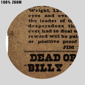 Printable Billy the Kid Reward - Old West outlaw wanted poster - vintage print poster