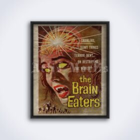 Printable The Brain Eaters 1958 vintage sci-fi horror movie poster - vintage print poster
