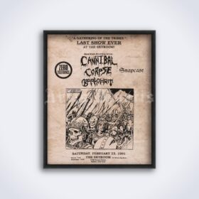 Printable Cannibal Corpse, Baphomet, Zero Tolerance vintage 1991 flyer - vintage print poster