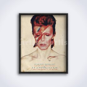 Printable David Bowie - Aladdin Sane 1973 album promo poster - vintage print poster