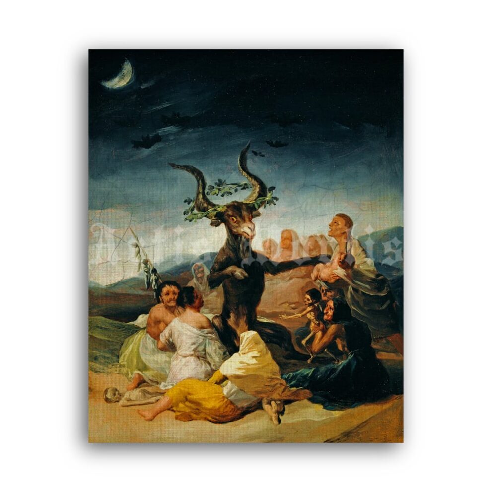 Printable Witches Sabbath painting by Francisco Goya - witchcraft art - vintage print poster