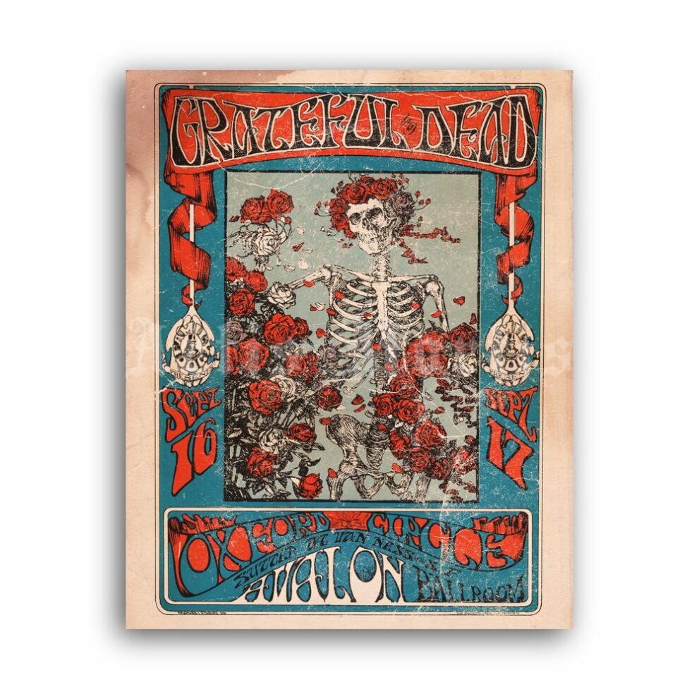 Printable Grateful Dead at Avalon Ballroom 1966 classic rock music poster - vintage print poster
