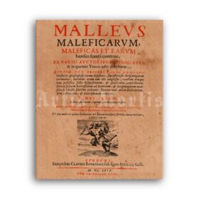 Printable Hammer of Witches, Malleus Maleficarum, Hexenhammer 1669 - vintage print poster