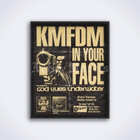 Printable KMFDM - In Your Face 1995 tour flyer, industrial rock poster - vintage print poster