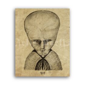 Printable Lam drawing by Aleister Crowley, magick art, thelema poster - vintage print poster