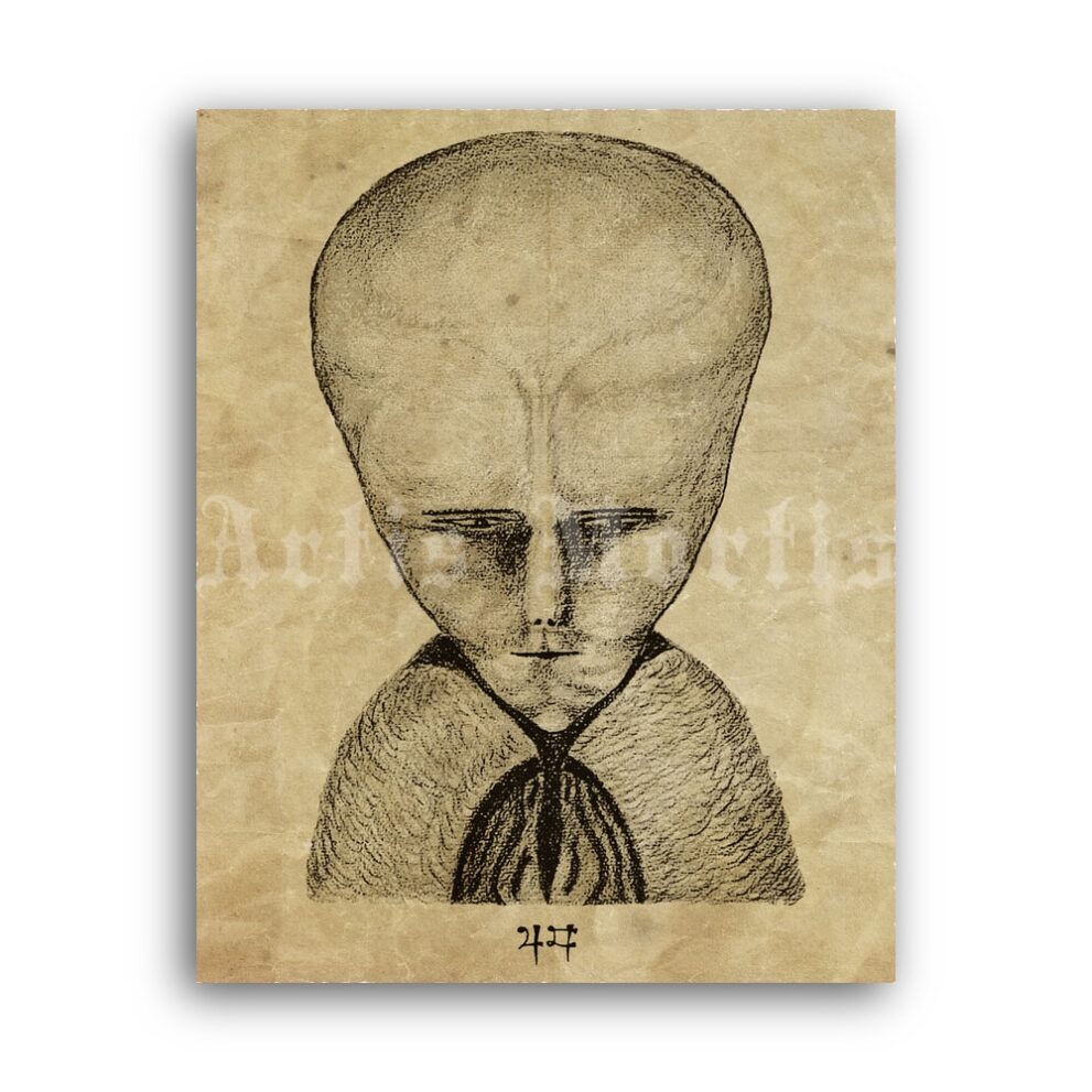 Printable Lam drawing by Aleister Crowley, magick art, thelema poster - vintage print poster