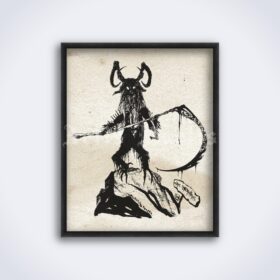 Printable Mayhem - Grim Reaper sketch by Dead, Per Yngve Ohlin - vintage print poster
