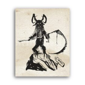 Printable Mayhem - Grim Reaper sketch by Dead, Per Yngve Ohlin - vintage print poster