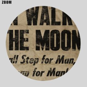 Printable Men Walk on the Moon 1969 newspaper Apollo 11 poster - vintage print poster