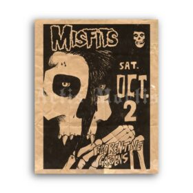 Printable Misfits vintage 1982 horror punk, hardcore, rock concert flyer - vintage print poster