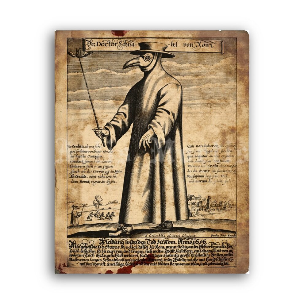 Plague Doctor Black Death epidemic Medical Print Numb 480 A4 Art Picture Poster
