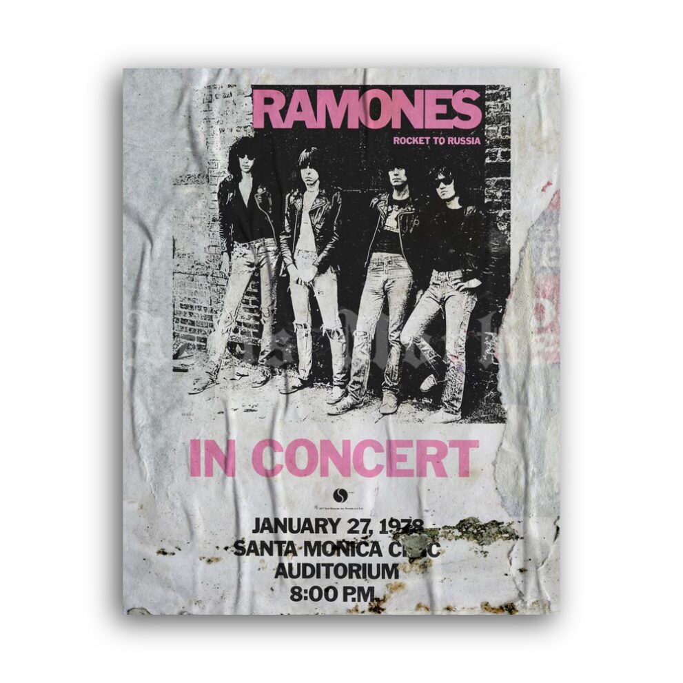 Printable Ramones - Rocket to Russia vintage punk rock poster - vintage print poster