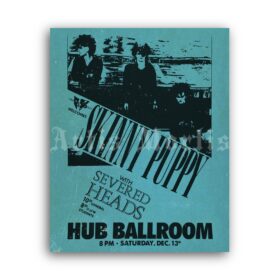 Printable Skinny Puppy - 1986 concert flyer, industrial music poster - vintage print poster