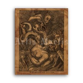 Printable Tormento do gostar - Hell torture punishment medieval art - vintage print poster
