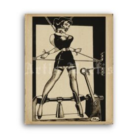 Printable BDSM Torture Apparatus - fetish art by Swiss Jim - vintage print poster