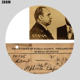 Printable Al Capone Scarface fingerprints and mugshot crime poster - vintage print poster