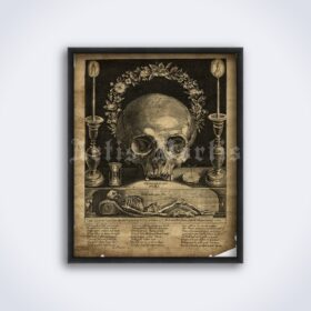 Printable Skull and Candles - memento mori art by Gerhart Altzenbach - vintage print poster