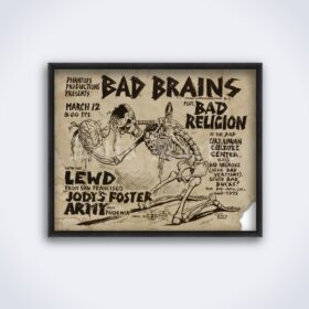 Printable Bad Brains, Bad Religion, Lewd vintage 1981 punk rock flyer - vintage print poster
