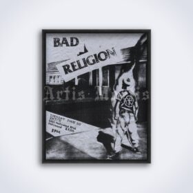 Printable Bad Religion 1988 hardcore punk rock concert flyer poster - vintage print poster