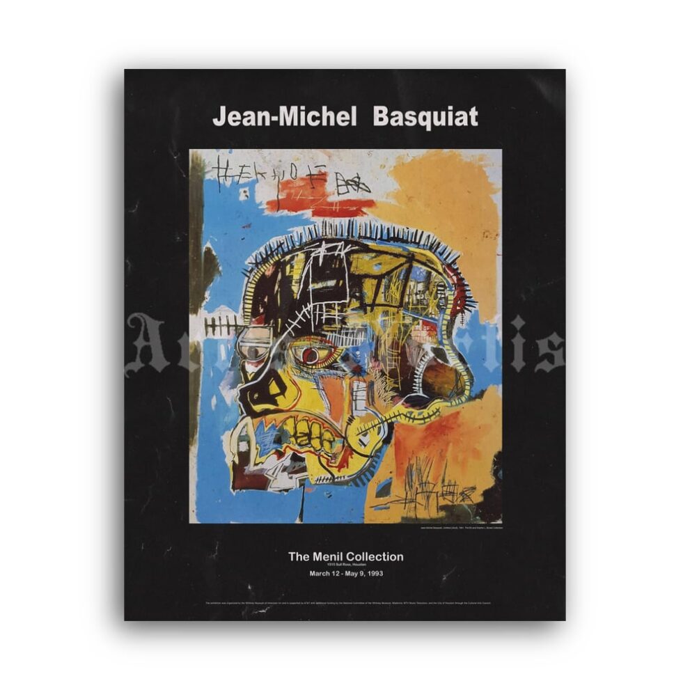 Printable Jean-Michel Basquiat 1993 graffiti art exhibition poster - vintage print poster