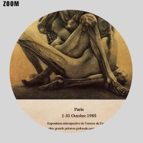 Printable Zdzislaw Beksinski 1985 surrealist art exhibition poster - vintage print poster