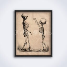 Printable Children skeletons - vintage medical art, anatomy poster - vintage print poster