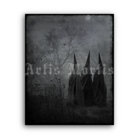 Printable Occult black magic ritual, black mass vintage dark photo - vintage print poster