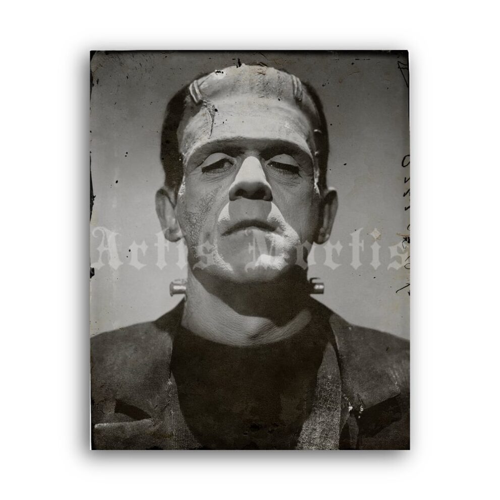 Printable Frankenstein monster portrait - Boris Karloff vintage 1931 photo - vintage print poster