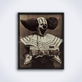 Printable Bozo the Clown - vintage circus clown photo poster - vintage print poster