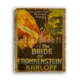 Printable Bride of Frankenstein vintage classic horror movie poster - vintage print poster