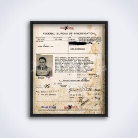Printable Carlo Gambino - Don Carlo mafia boss FBI record - crime poster - vintage print poster