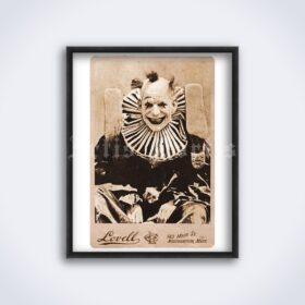 Printable Weird Creepy Clown - Lon Chaney antique cabinet photo poster - vintage print poster