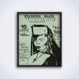 Printable Christian Death and 45 Grave vintage horror punk flyer poster - vintage print poster