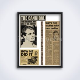 Printable Jeffrey Dahmer newspapers clippings scrapbook poster - vintage print poster