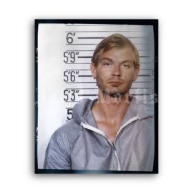 Printable Jeffrey Dahmer serial killer arrest mugshot photo poster - vintage print poster