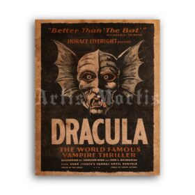 Printable Dracula - Bram Stoker, horror stage play vintage poster - vintage print poster